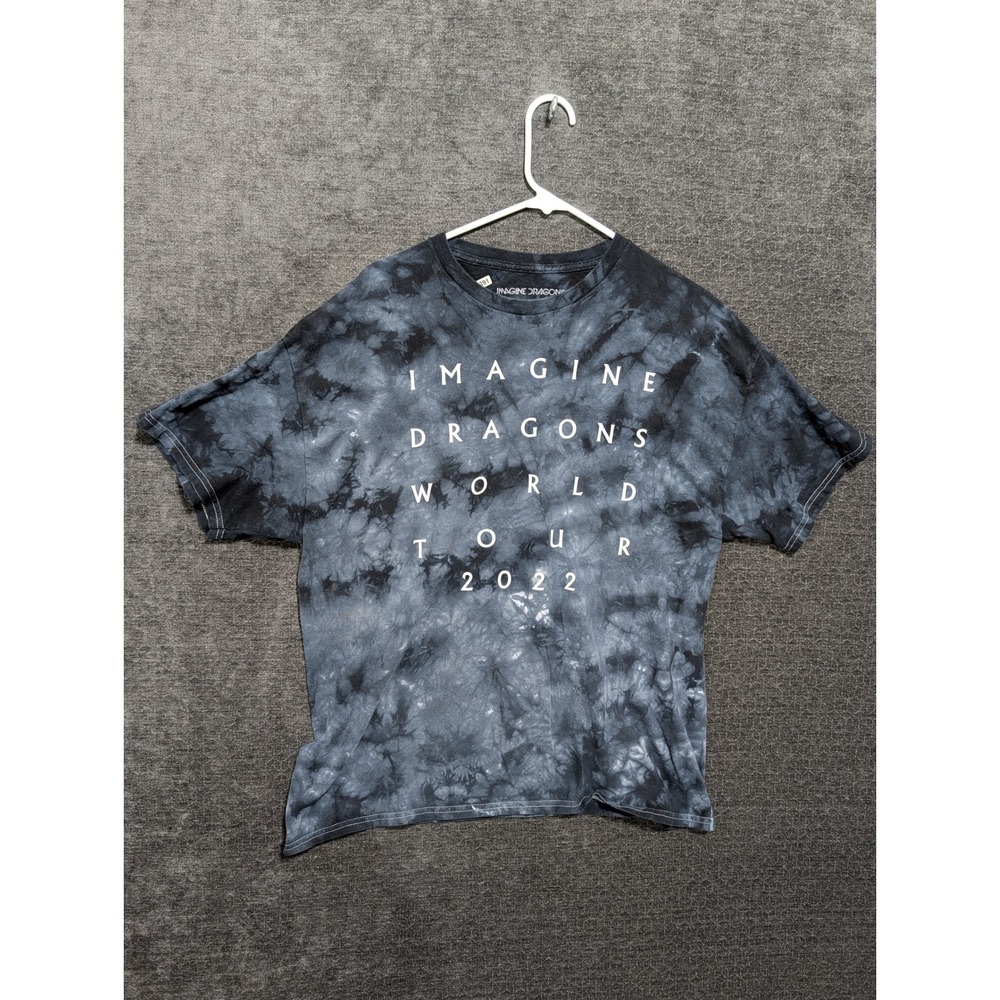 Imagine Dragons World Tour 2022 Tie Dye Concert T-Shirt XL Black Grey 1391